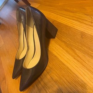 Marc Fisher Ltd Sparkly Black-Grey Block Heels